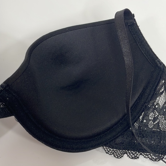 Vince Camuto Bra 36C Black Lace Adjustable Padded Stretchy Polyester Spandex - Picture 14 of 16